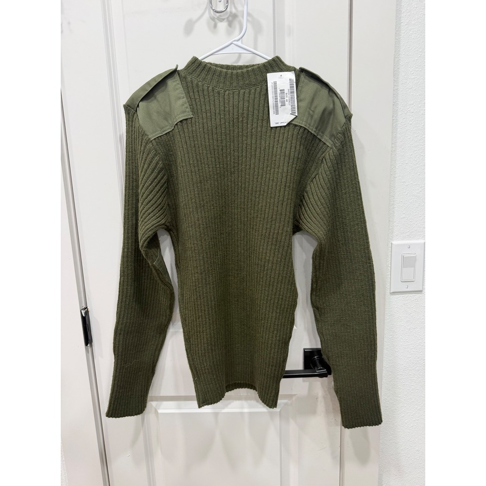 Defense Logistics Agency Valor Collection Men Green Ribbed Military Sweater‎ 44